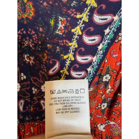 Akemi + Kin Sz SM Boho Red Printed Dress Anthropologie - Picture 3 of 6